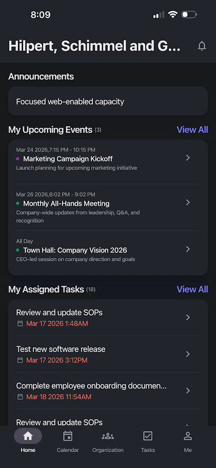 Alpacca home dashboard